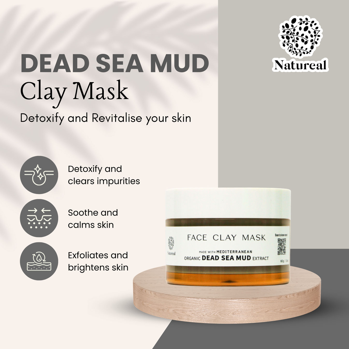 NATUREAL ORGANIC CLAY MASK - Natureal