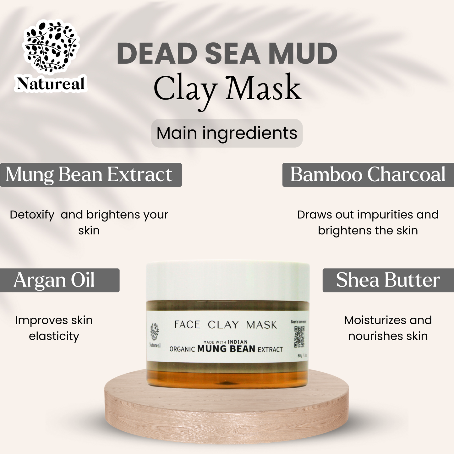 NATUREAL ORGANIC CLAY MASK - Natureal