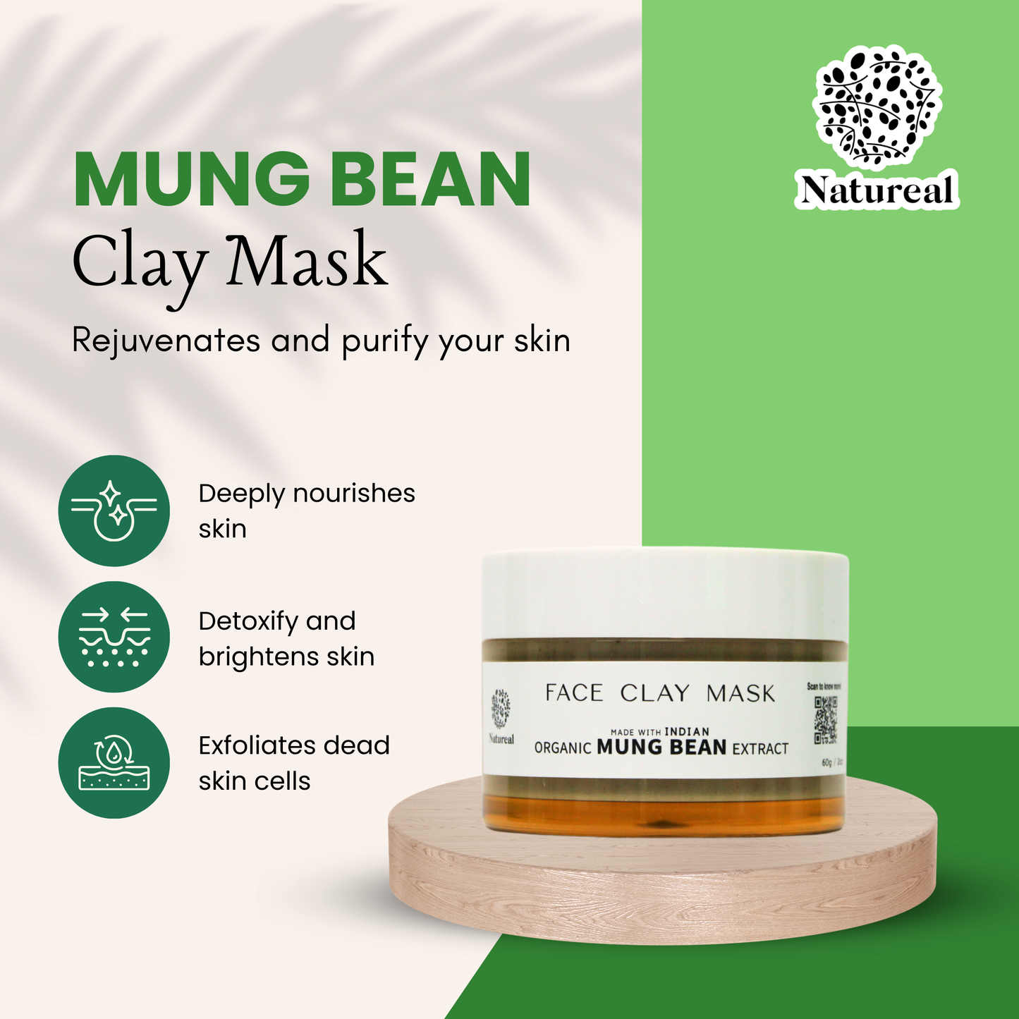 NATUREAL ORGANIC CLAY MASK - Natureal