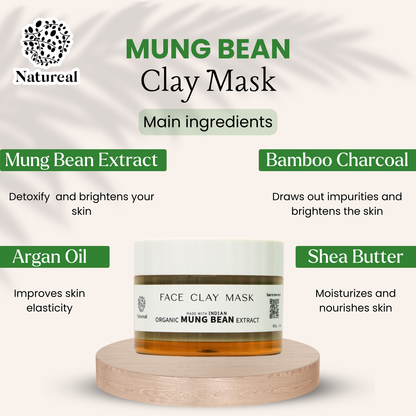 NATUREAL ORGANIC CLAY MASK - Natureal