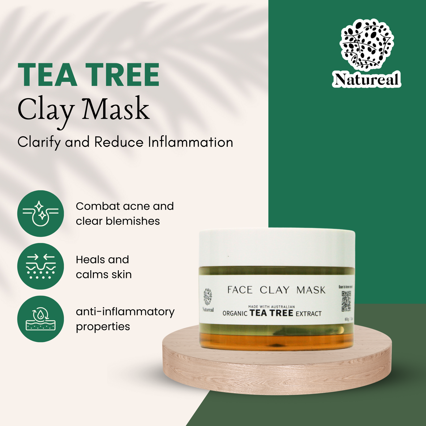 NATUREAL ORGANIC CLAY MASK - Natureal