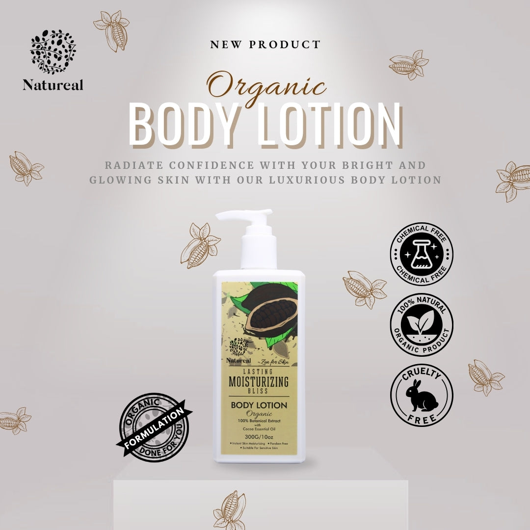 Natureal Organic Cocoa Body Lotion Moisturizing | 300ml - Natureal