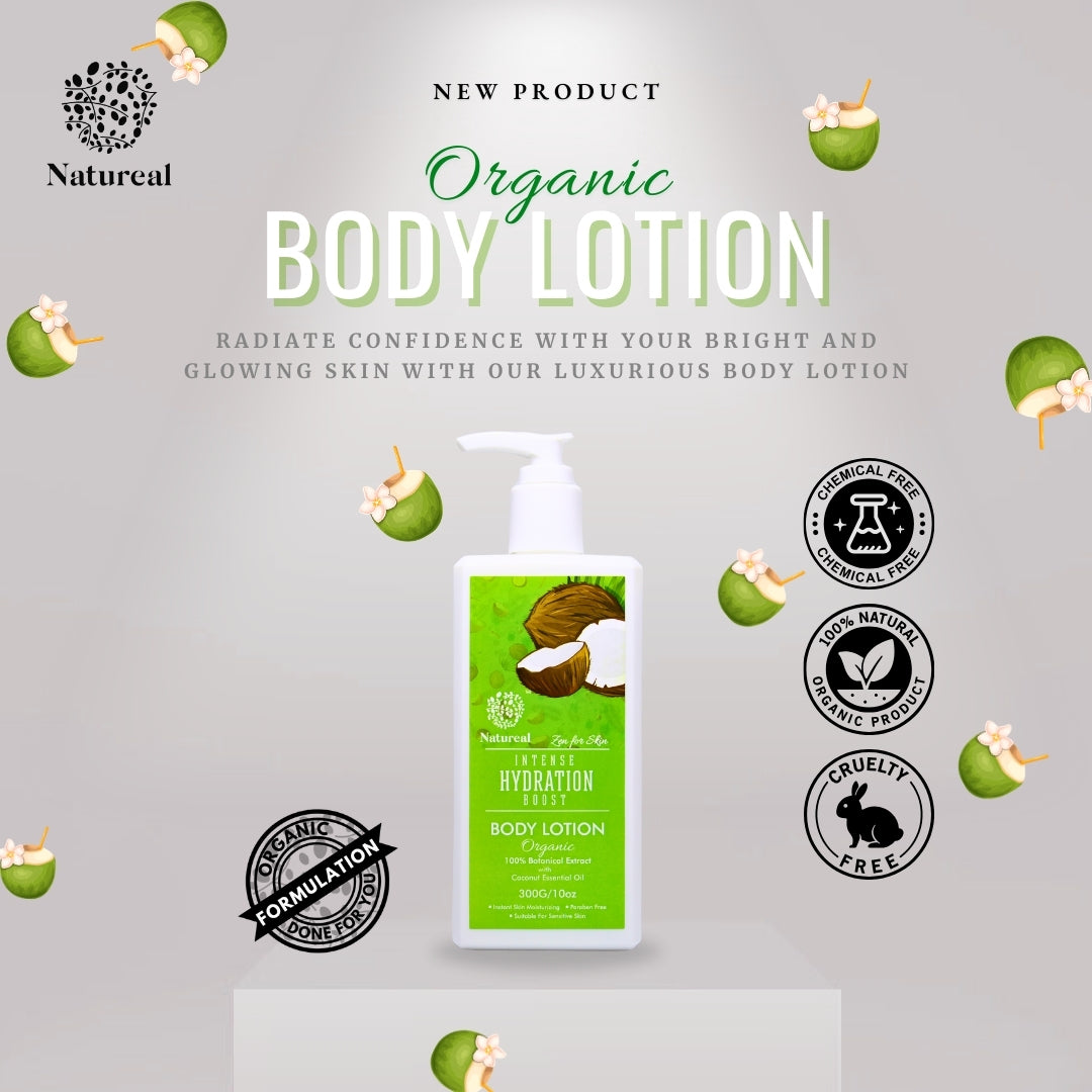 Natureal Organic Coconut Body Lotion Intense Hydration | 300ml - Natureal