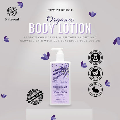 Natureal Organic Lavender Body Lotion Advance Multivitamin Renewal | 300ml - Natureal