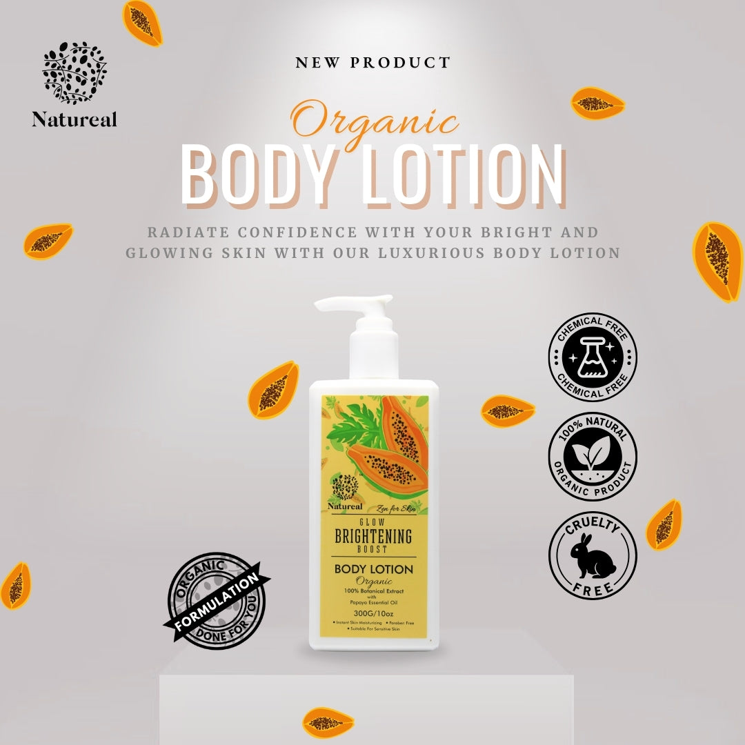 Natureal Organic Papaya Brightening Glow Body Lotion | 300ml - Natureal