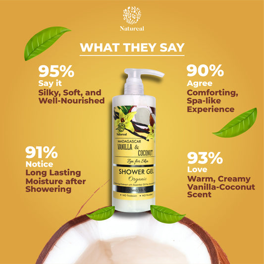 Natureal Organic Madagascar Vanilla & Coconut Moisturizing Shower Gel 500ML - Natureal