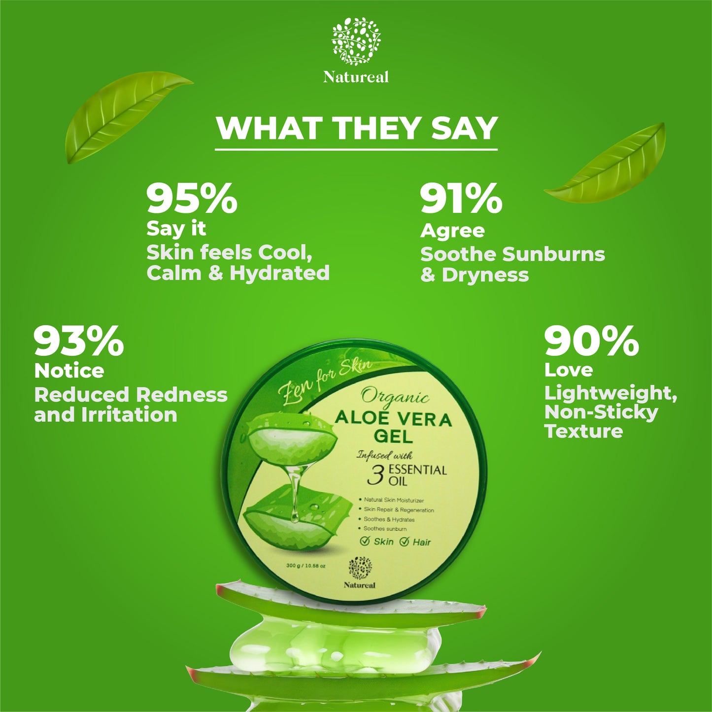 Multipurpose Organic Aloe Vera Gel Instant Relief Gel Suitable for Sensitive Skin 300g