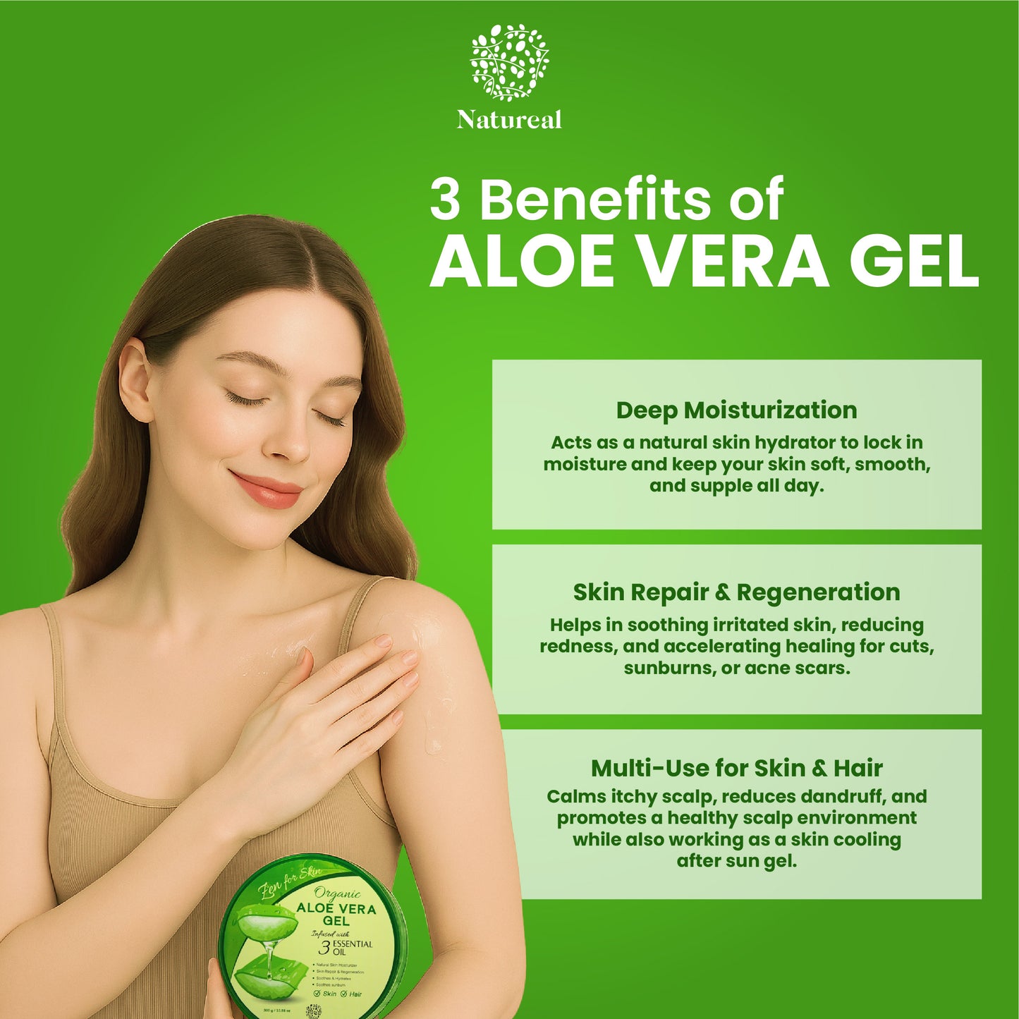 Multipurpose Organic Aloe Vera Gel Instant Relief Gel Suitable for Sensitive Skin 300g