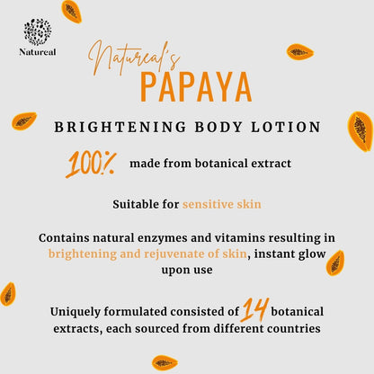 Natureal Organic Papaya Brightening Glow Body Lotion | 300ml - Natureal