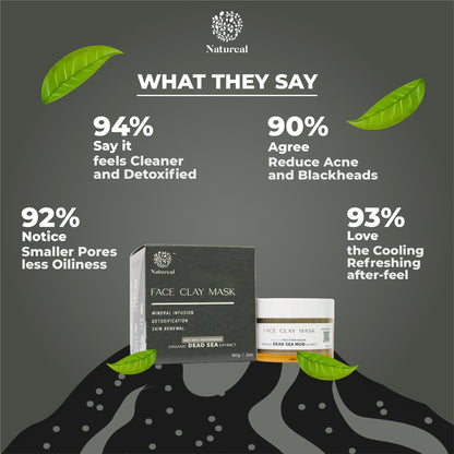 Natureal Organic Mediterranean Dead Sea Mud Clay Mask 60g - Natureal