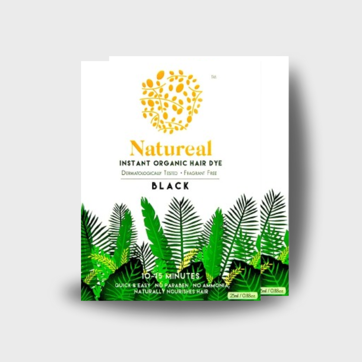 Instant Organic Hair Dye (Black) Double Sachet | 2X25ml - Natureal