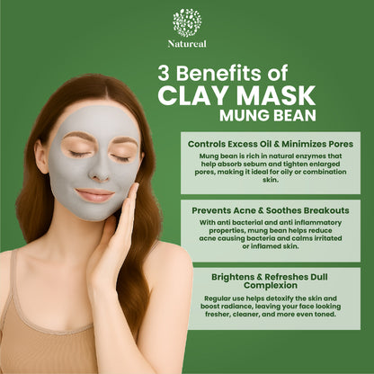 Natureal Organic Indian Mung Bean Clay Mask 60g - Natureal