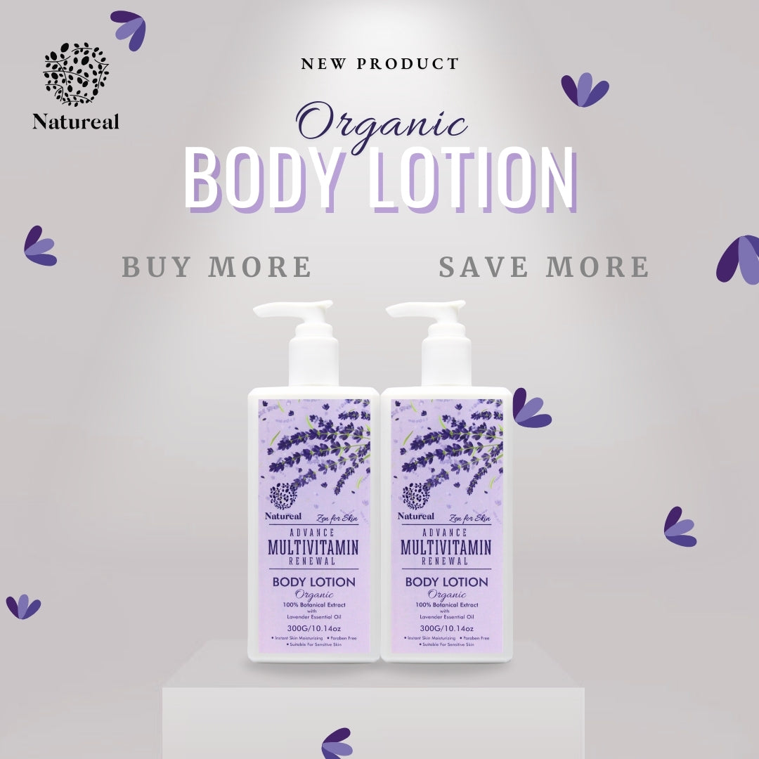 Natureal Organic Lavender Body Lotion Advance Multivitamin Renewal | 300ml - Natureal