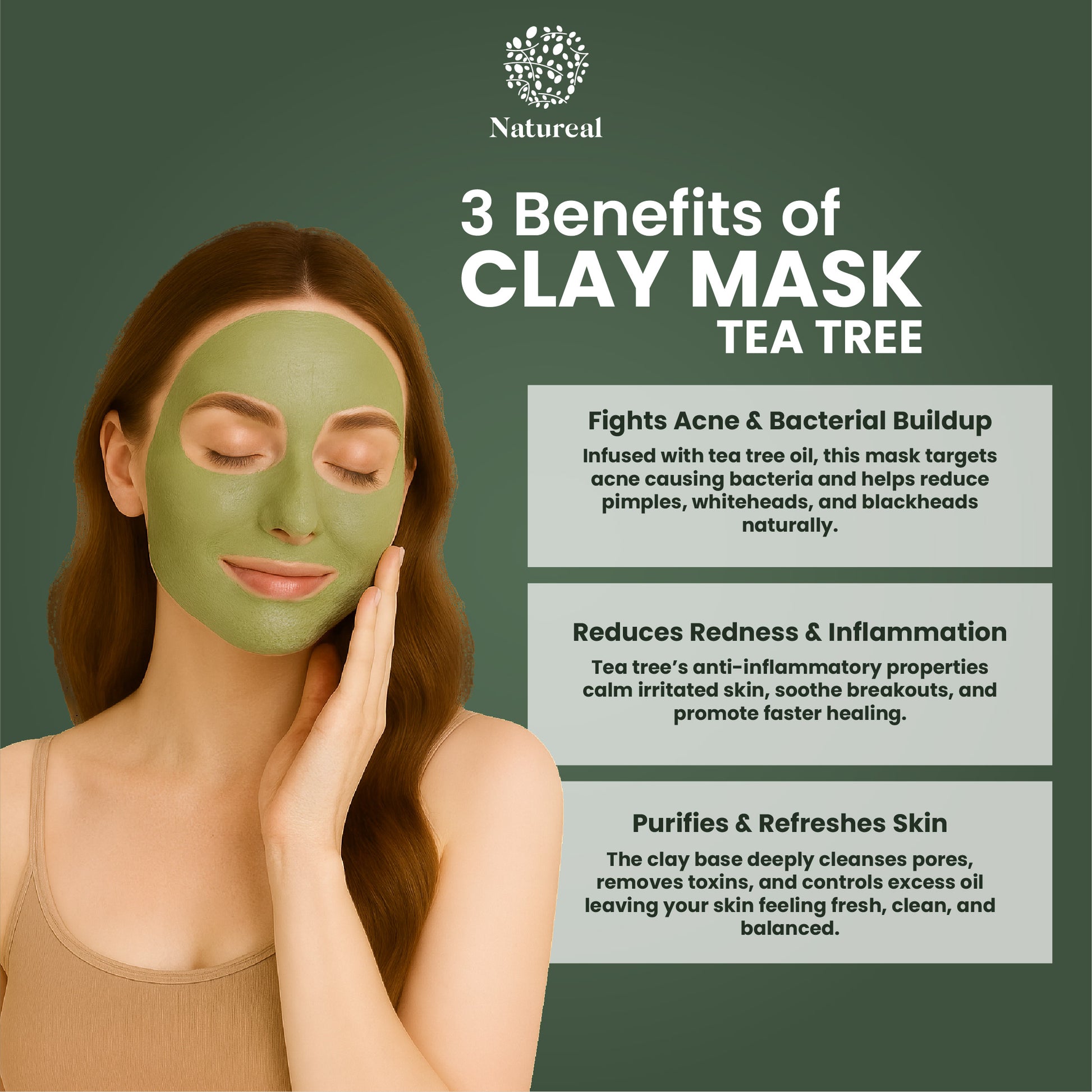 Natureal Organic Australian Tea Tree Clay Mask 60g - Natureal