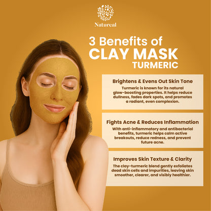 Natureal Organic Indian Turmeric Clay Mask 60g - Natureal