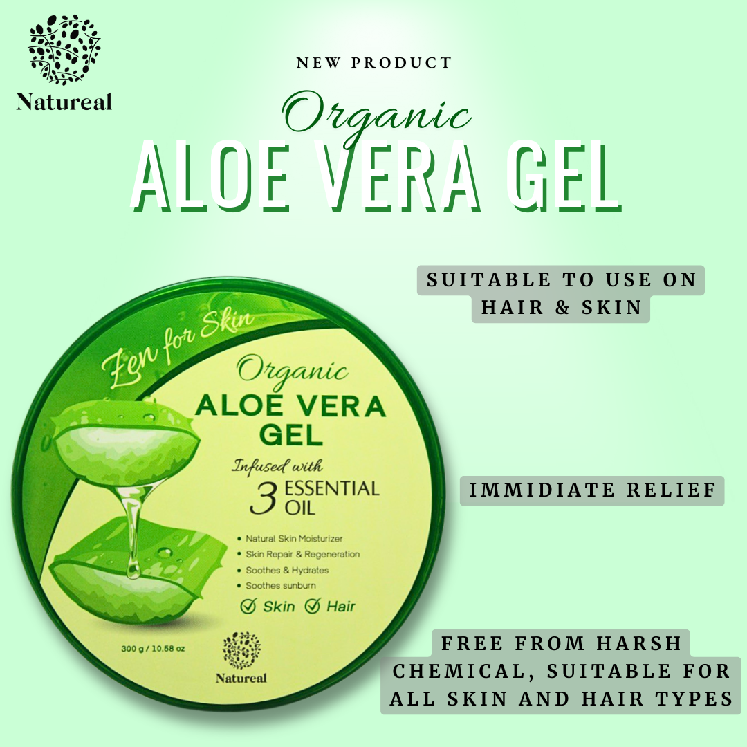 Organic Aloe Vera Gel | Instant Relief Gel | 300g - Natureal