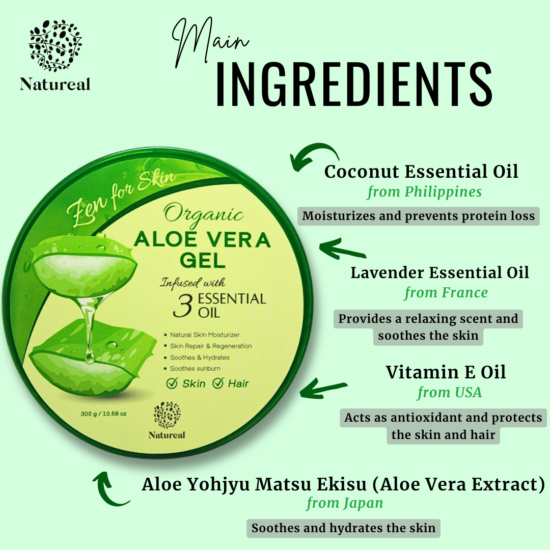 Organic Aloe Vera Gel | Instant Relief Gel | 300g - Natureal