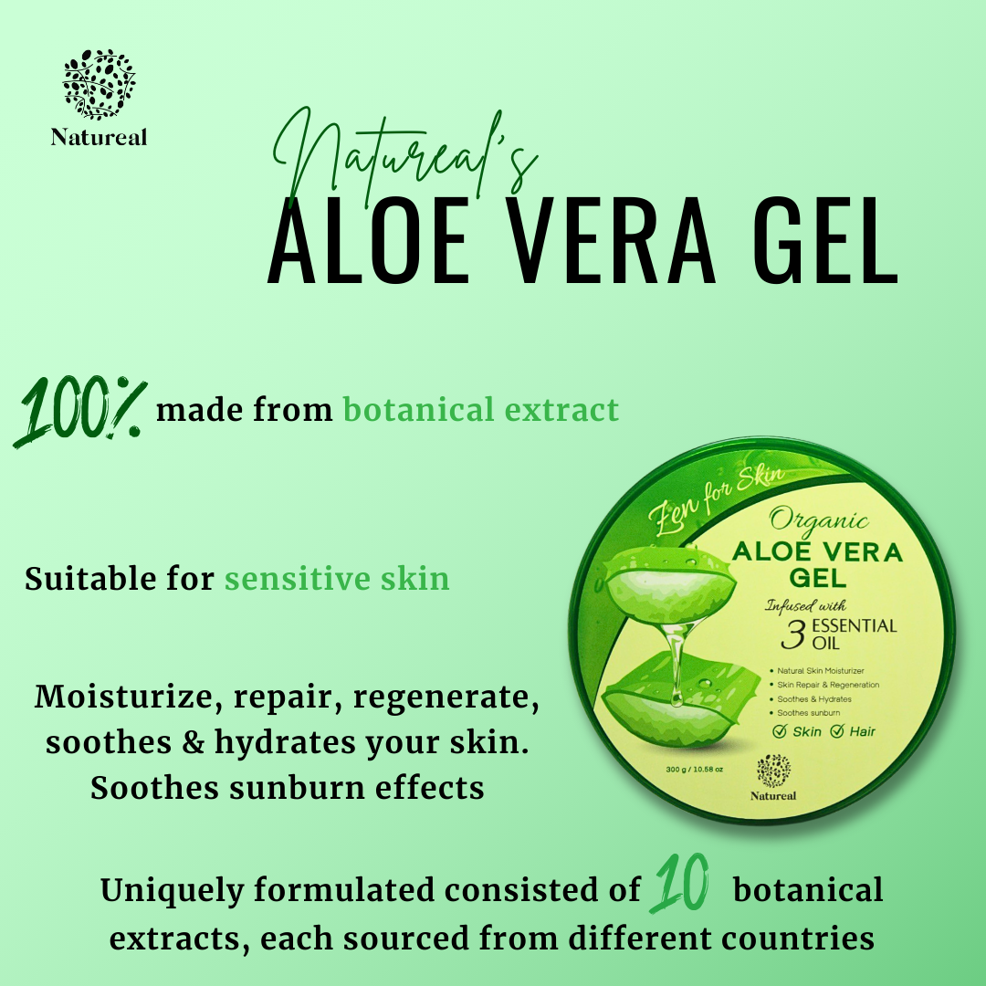 Organic Aloe Vera Gel | Instant Relief Gel | 300g - Natureal