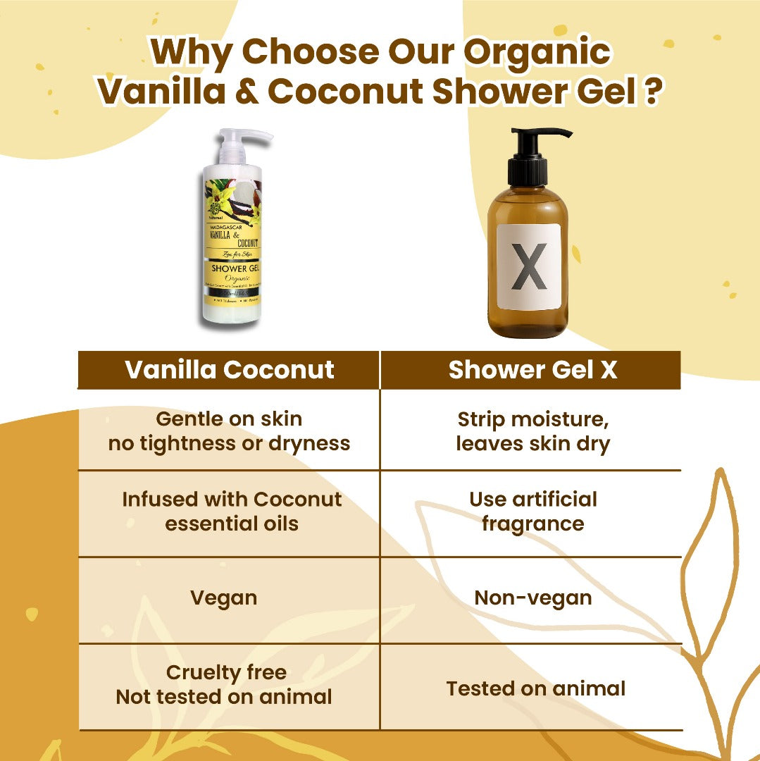 Natureal Organic Madagascar Vanilla & Coconut Moisturizing Shower Gel 500ML - Natureal