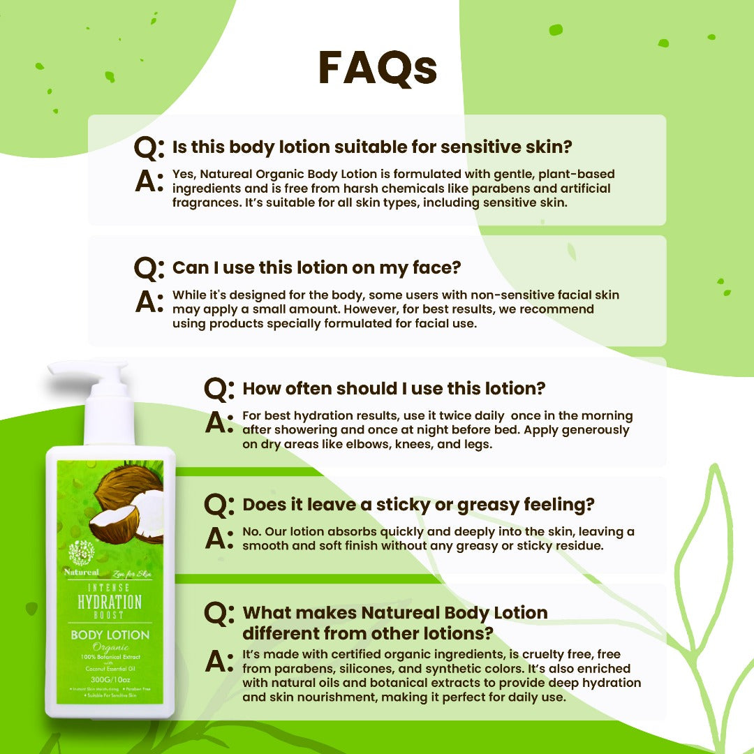 Natureal Organic Coconut Oil Intense Moisturizing & Repair Body Lotion | 300G - Natureal