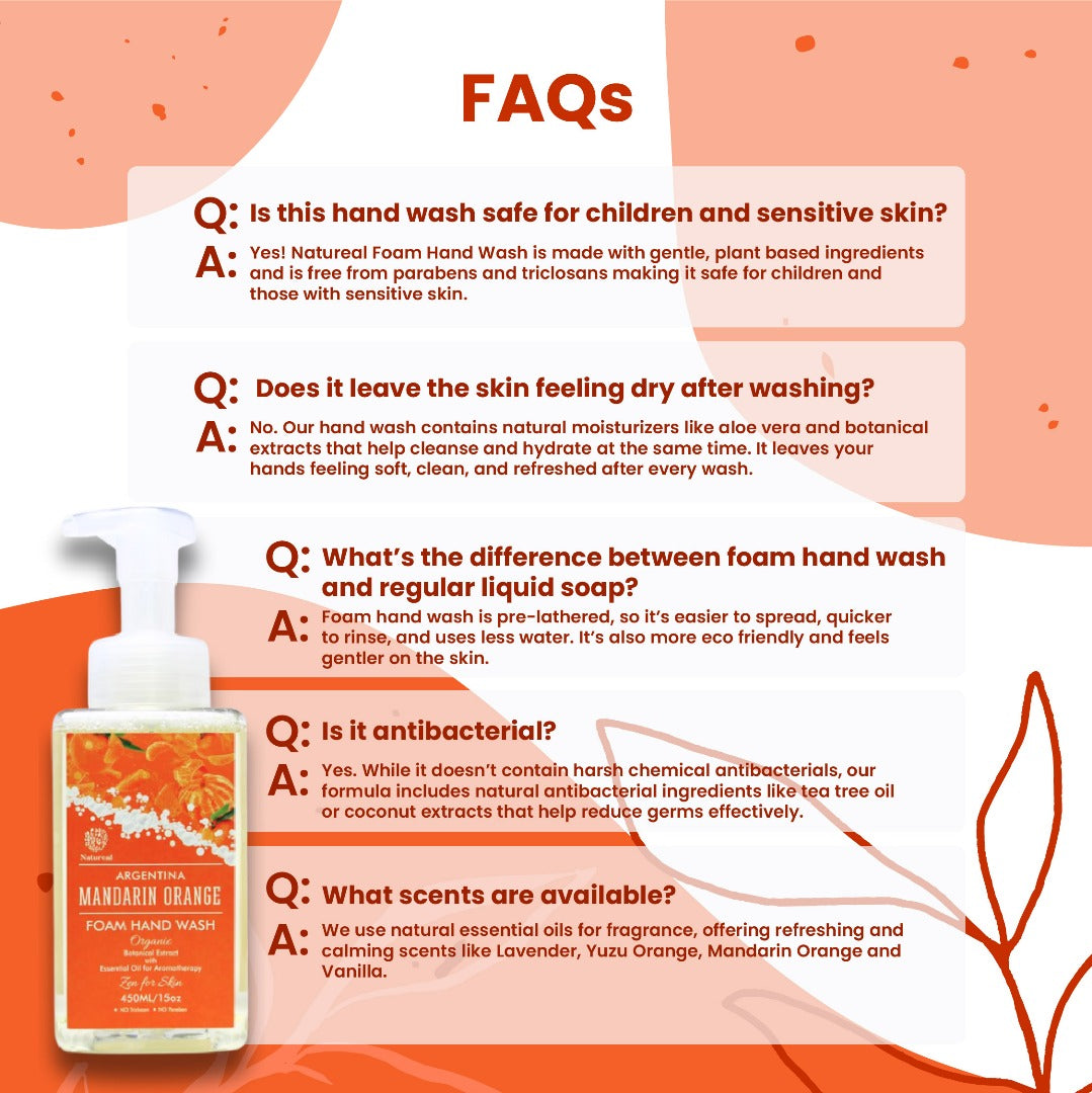 Natureal Organic Mandarin Orange Foam Hand Wash | 450ml - Natureal