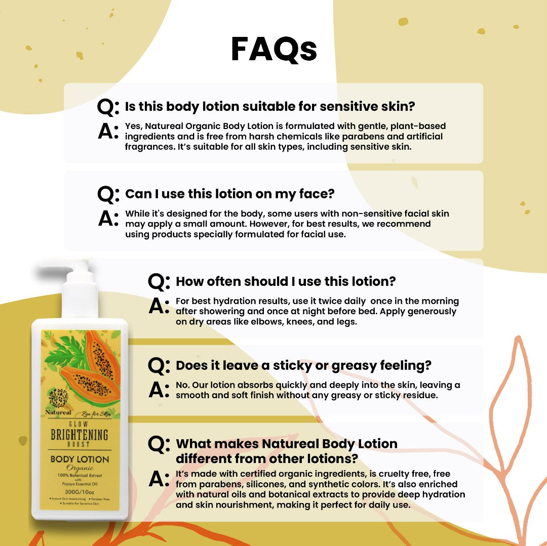 Natureal Organic Papaya Brightening Glow Body Lotion | 300G - Natureal