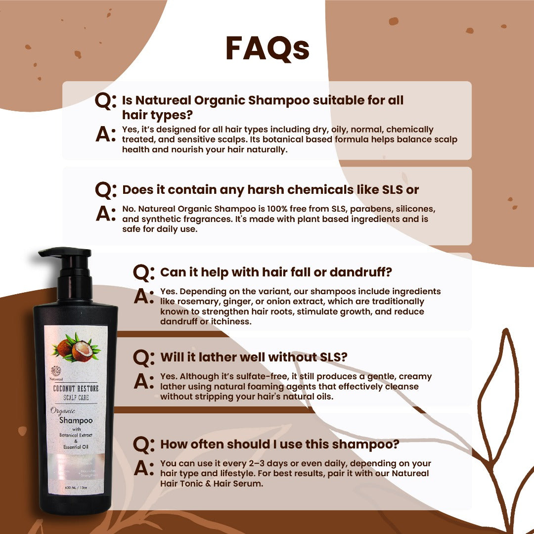Natureal Organic Coconut Scalp Care Shampoo | 400ml - Natureal