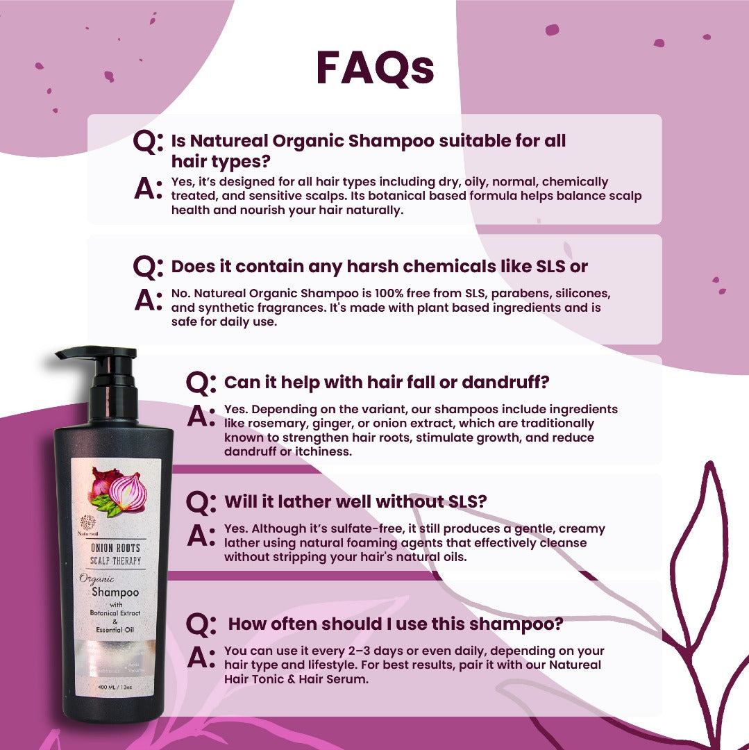 Natureal Organic Onion Scalp Therapy Shampoo | 400ml - Natureal