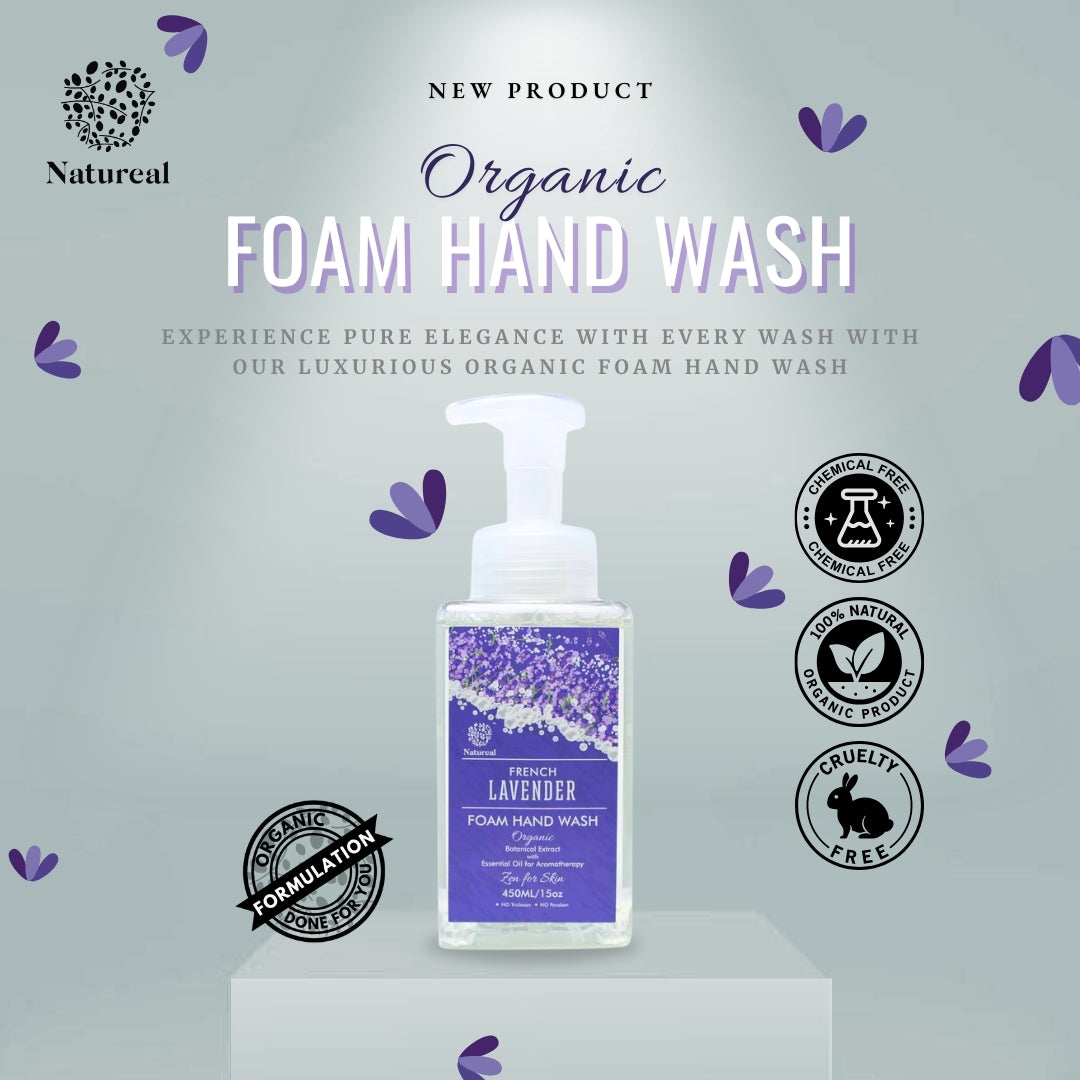 Natureal Organic French Lavender Foam Hand Wash | 450ml - Natureal