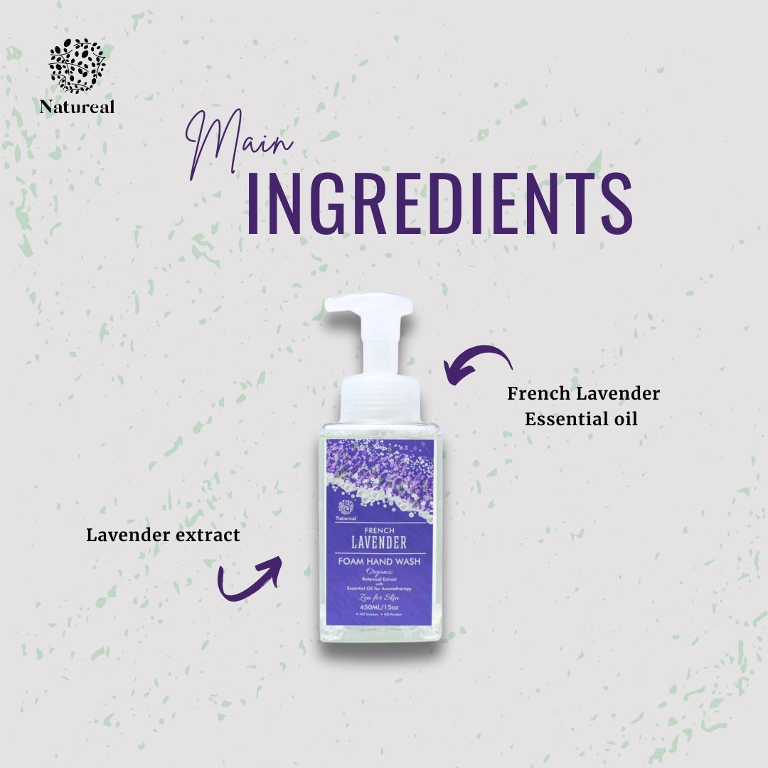 Natureal Organic French Lavender Foam Hand Wash | 450ml - Natureal