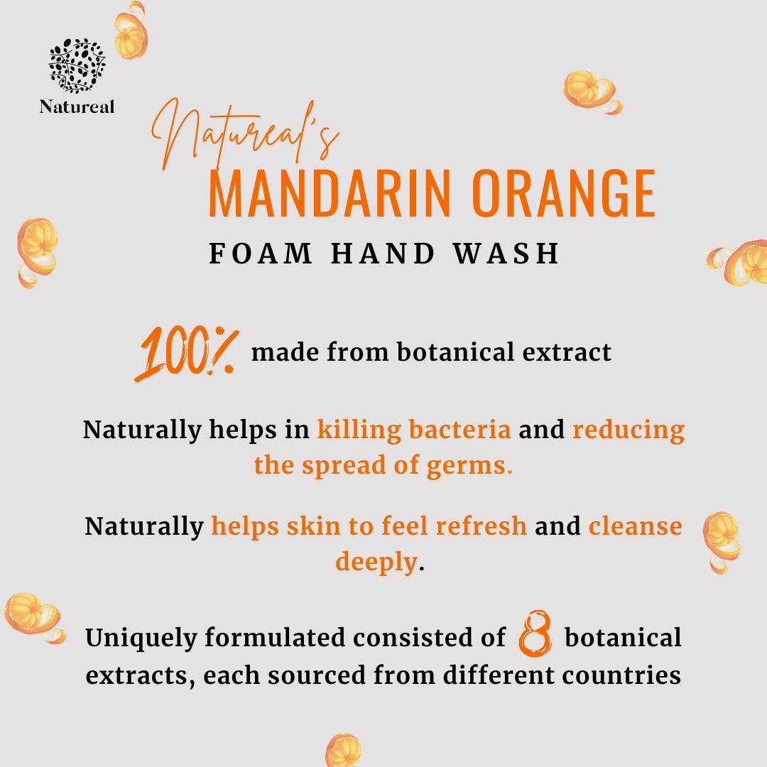 Natureal Organic Mandarin Orange Foam Hand Wash | 450ml - Natureal