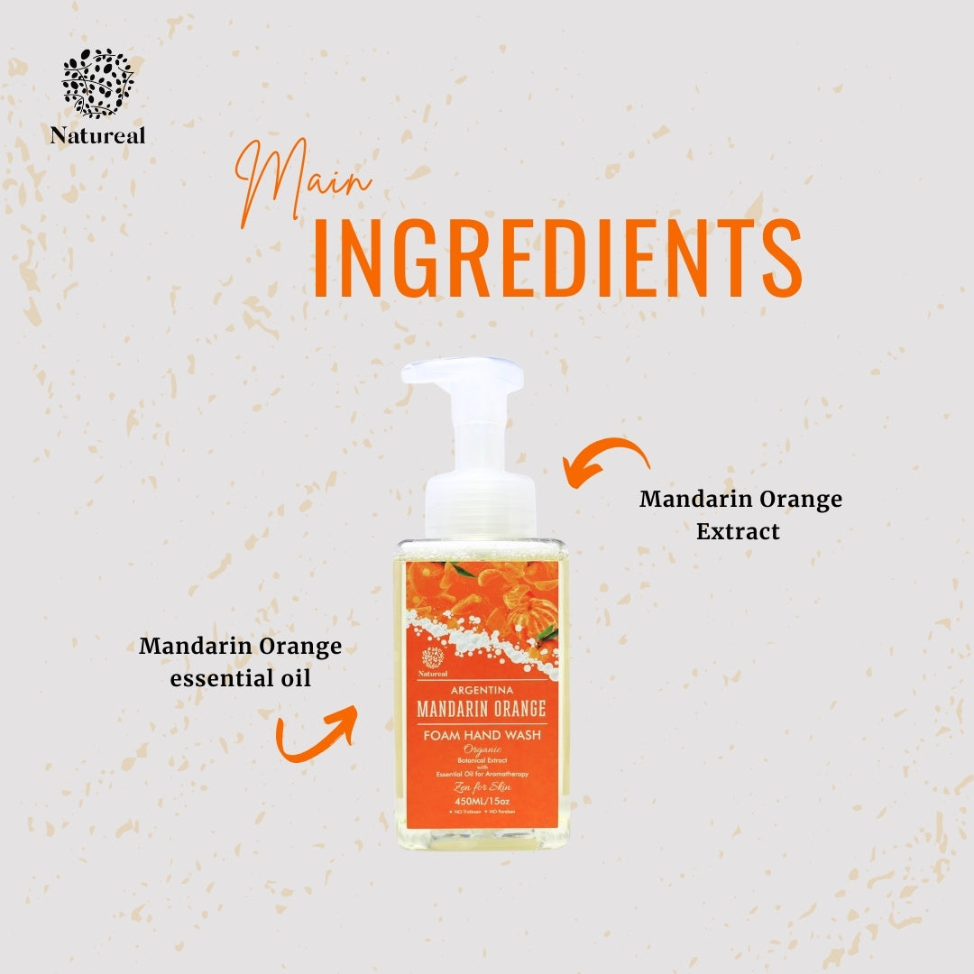 Natureal Organic Mandarin Orange Foam Hand Wash | 450ml - Natureal