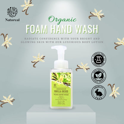 Natureal Organic Madagascar Vanilla Orchid Foam Hand Wash | 450ml - Natureal