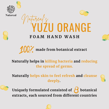 Natureal Organic Japanese Yuzu Orange Foam Hand Wash | 450ml - Natureal