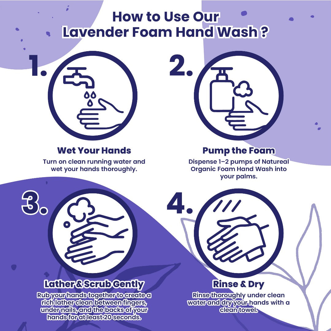 Natureal French Lavender Calming Aromatherapy Essential Oil Foam Hand Wash 450ML - Natureal