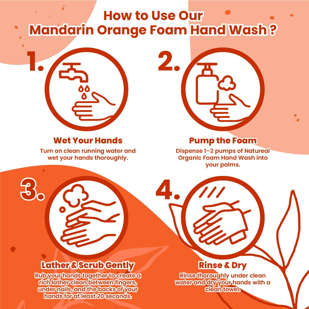 Natureal Organic Mandarin Orange Foam Hand Wash | 450ml - Natureal