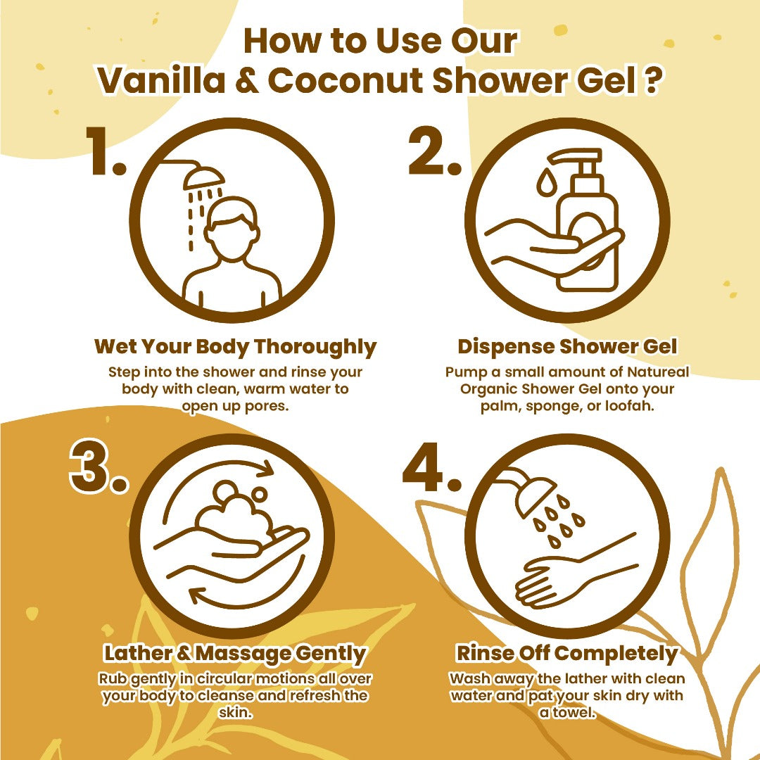 Natureal Organic Madagascar Vanilla & Coconut Moisturizing Shower Gel 500ML - Natureal