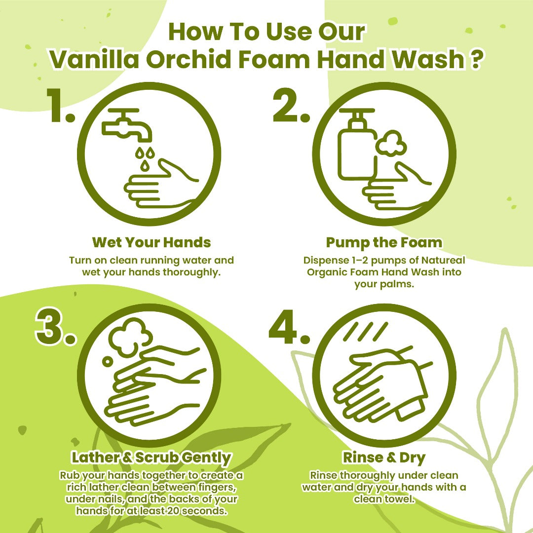 Natureal Organic Madagascar Vanilla Orchid Foam Hand Wash | 450ml - Natureal