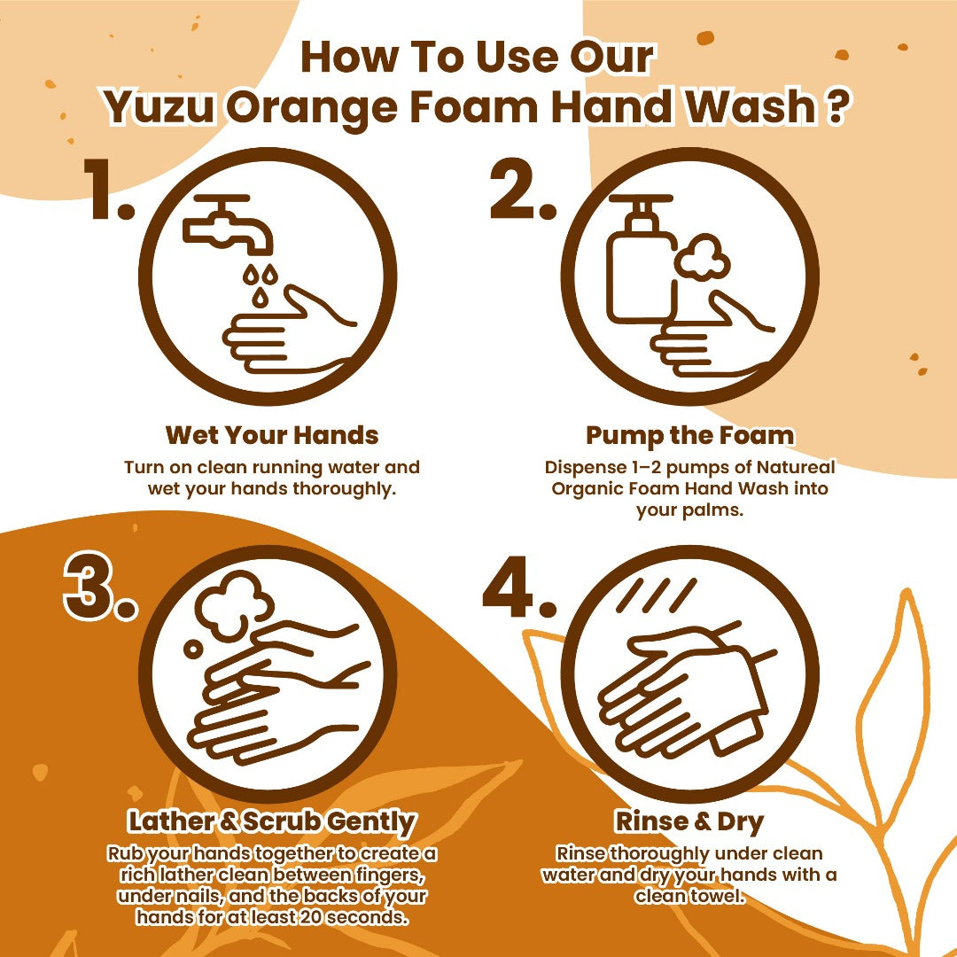 Natureal Japanese Yuzu Orange Aromatherapy Essential Oil Foam Hand Wash 450ML - Natureal