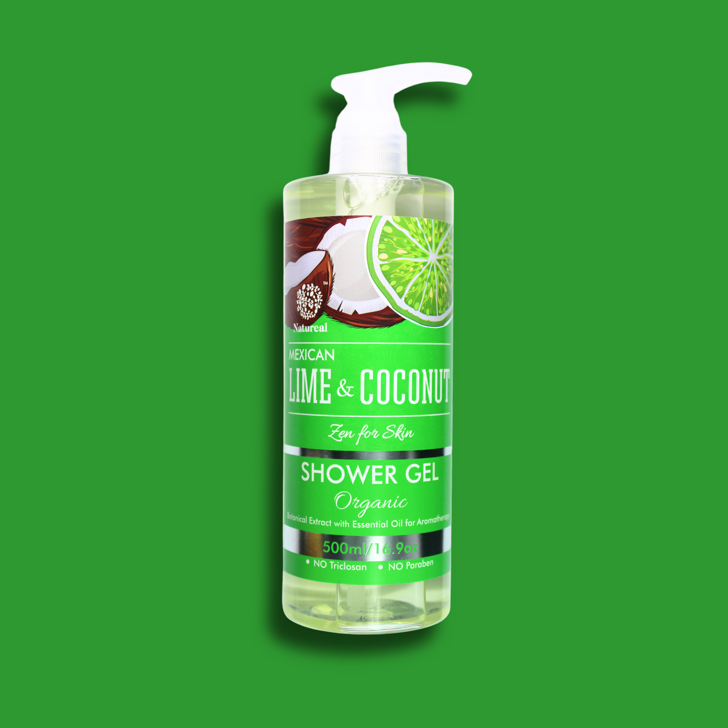 Natureal Organic Mexican Lime & Coconut Energizing Shower Gel 500ML - Natureal