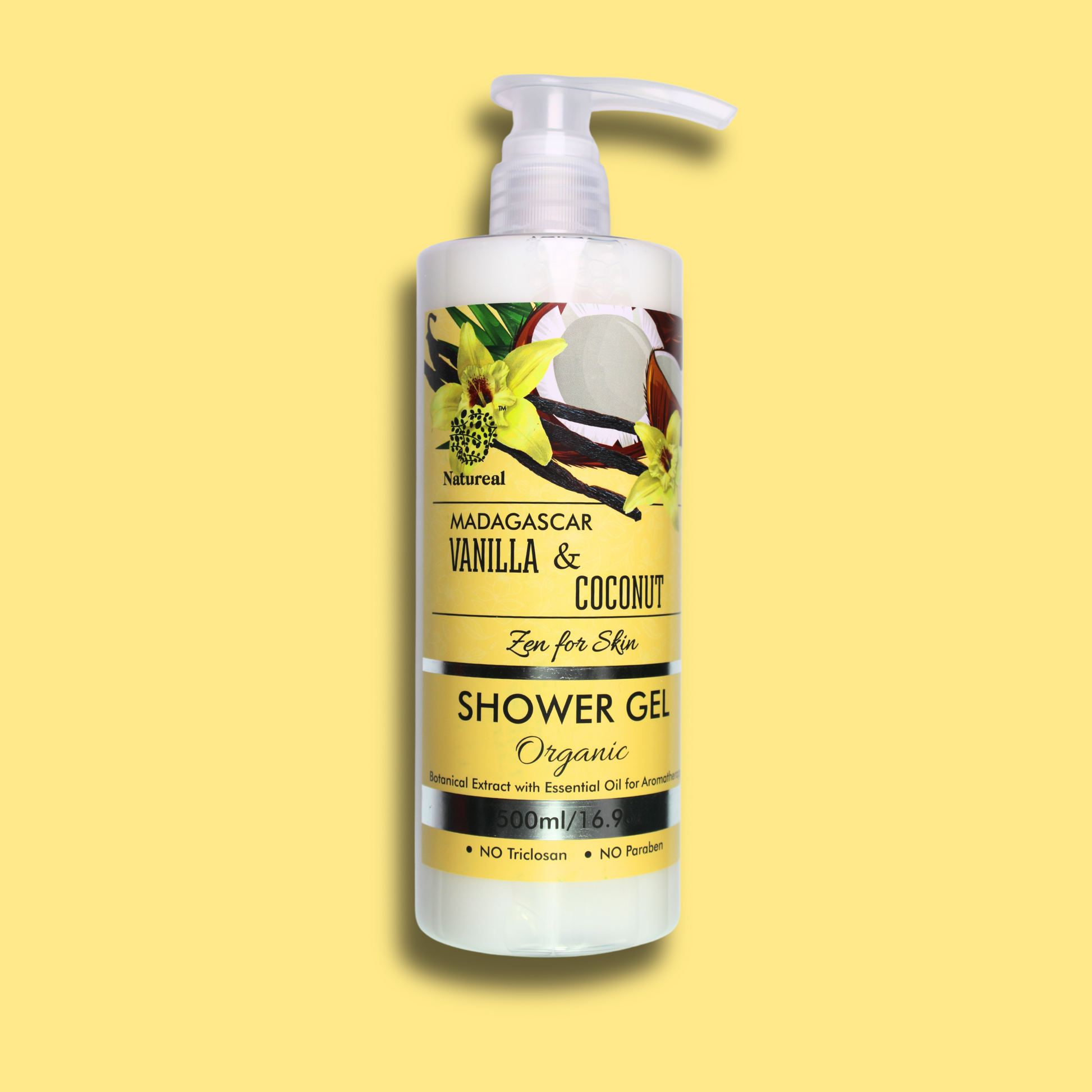 Natureal Organic Madagascar Vanilla & Coconut Moisturizing Shower Gel 500ML - Natureal