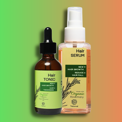 Organic Rosemary Hair Growth Revival Set | Bundle Hair Tonic and Serum - Natureal