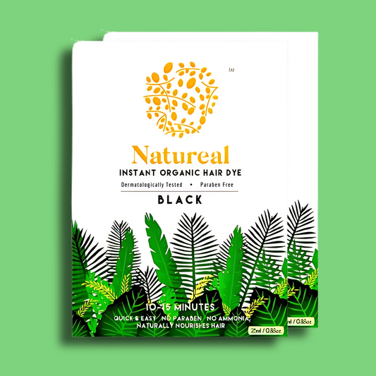 Instant Organic Hair Dye (Black) Double Sachet | 2X25ml - Natureal