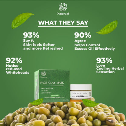 Natureal Organic Indian Mung Bean Clay Mask 60g - Natureal