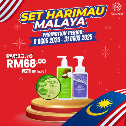 [PROMO MERDEKA] Natureal Set Harimau Malaya – Personal Care Trio (Lotion + Aloe + Hand Wash) - Natureal