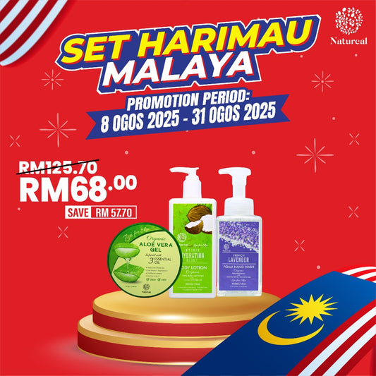 [PROMO MERDEKA] Natureal Set Harimau Malaya – Personal Care Trio (Lotion + Aloe + Hand Wash) - Natureal
