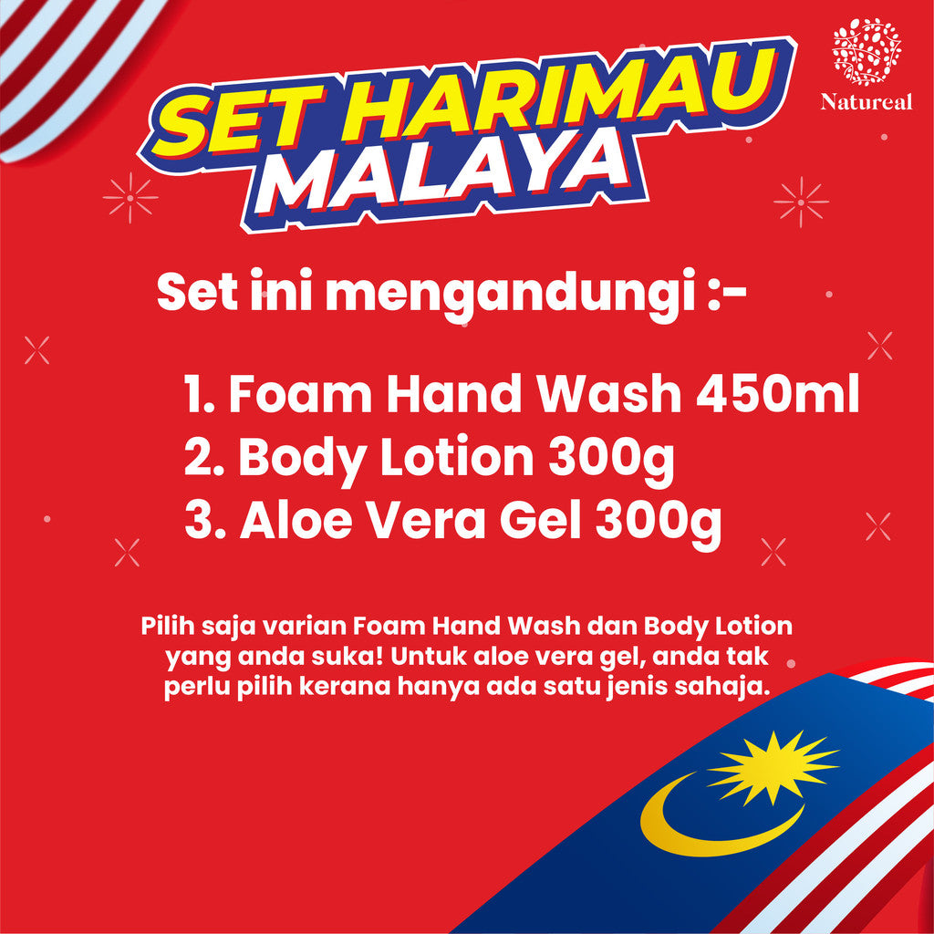 [PROMO MERDEKA] Natureal Set Harimau Malaya – Personal Care Trio (Lotion + Aloe + Hand Wash) - Natureal