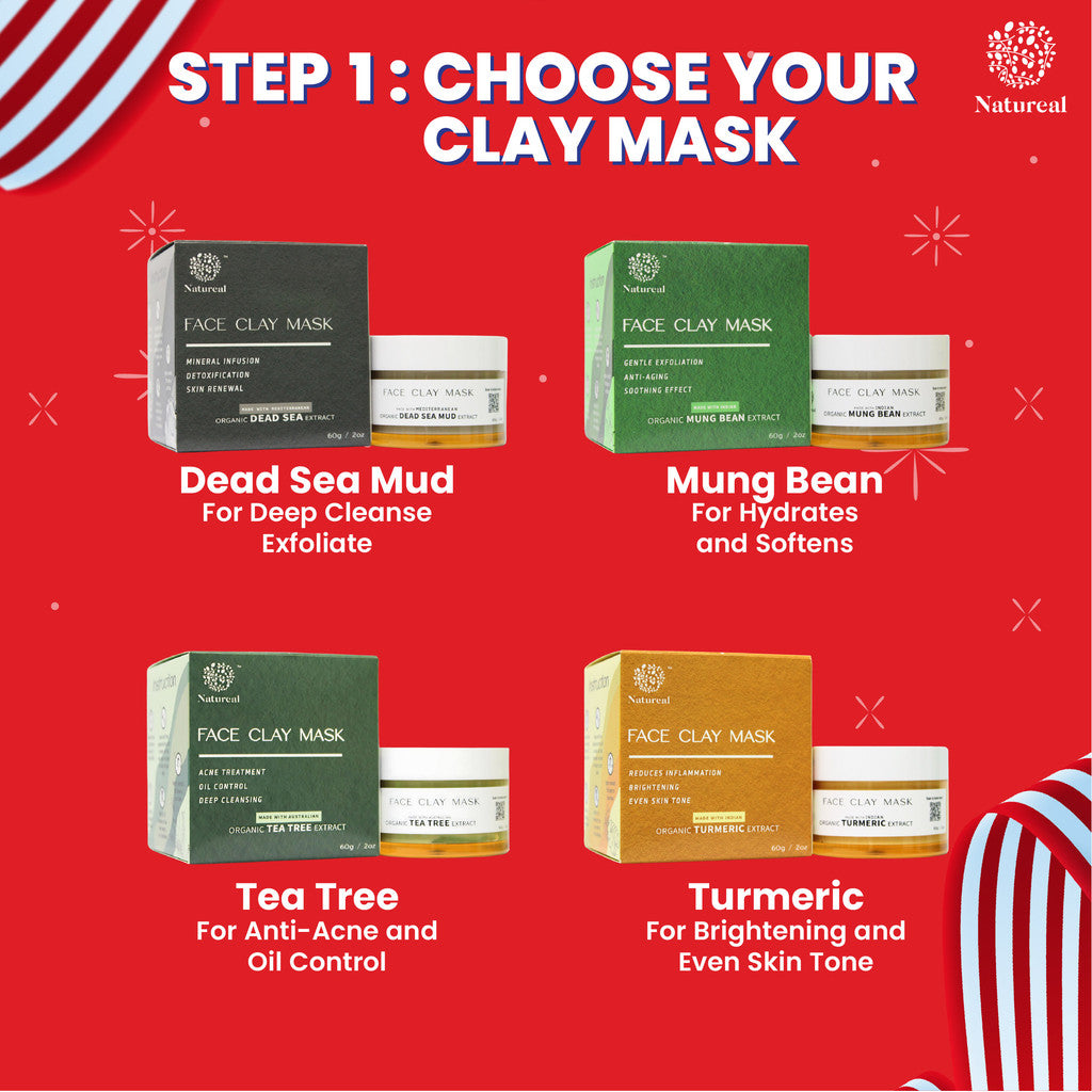 [PROMO MERDEKA] Natureal Set Negaraku – Skincare Set (Clay Mask + Aloe Vera Gel + Pimple Patch) - Natureal