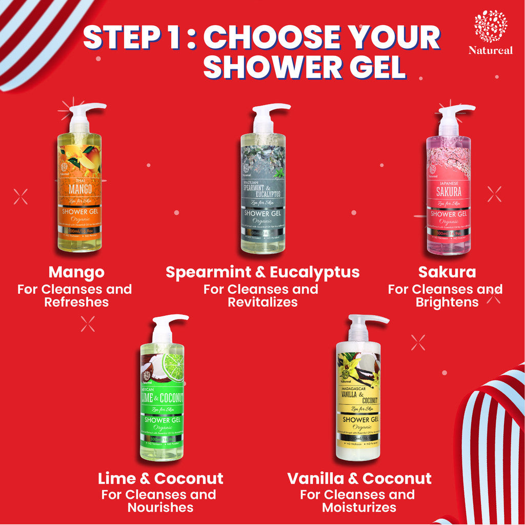 [PROMO MERDEKA] Natureal Set Wira – Clean & Fresh Combo (Shower Gel + Hand Wash + Aloe) - Natureal