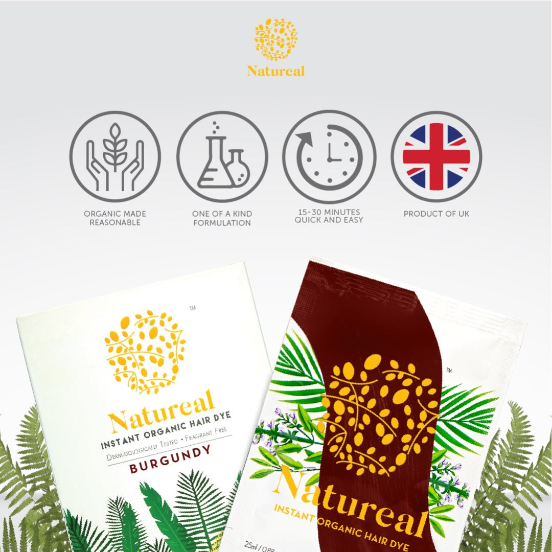 Natureal Instant Organic Hair Dye (Dark Brown) (2x25ml) - Natureal